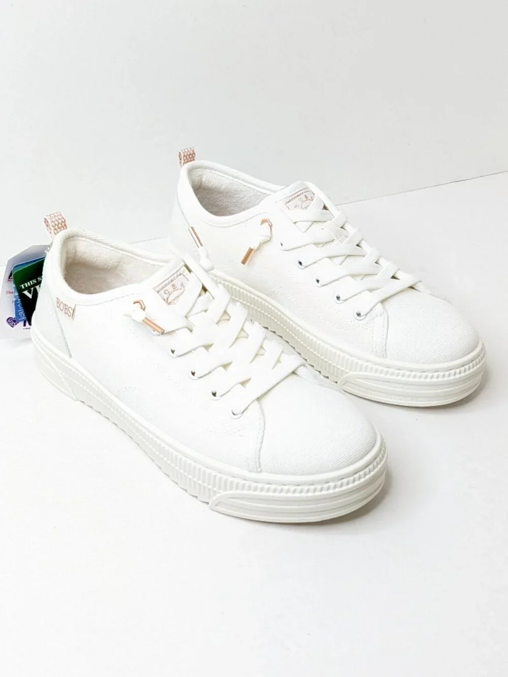 Skechers Bobs Copa Platform Casual Sneakers White Women's 8